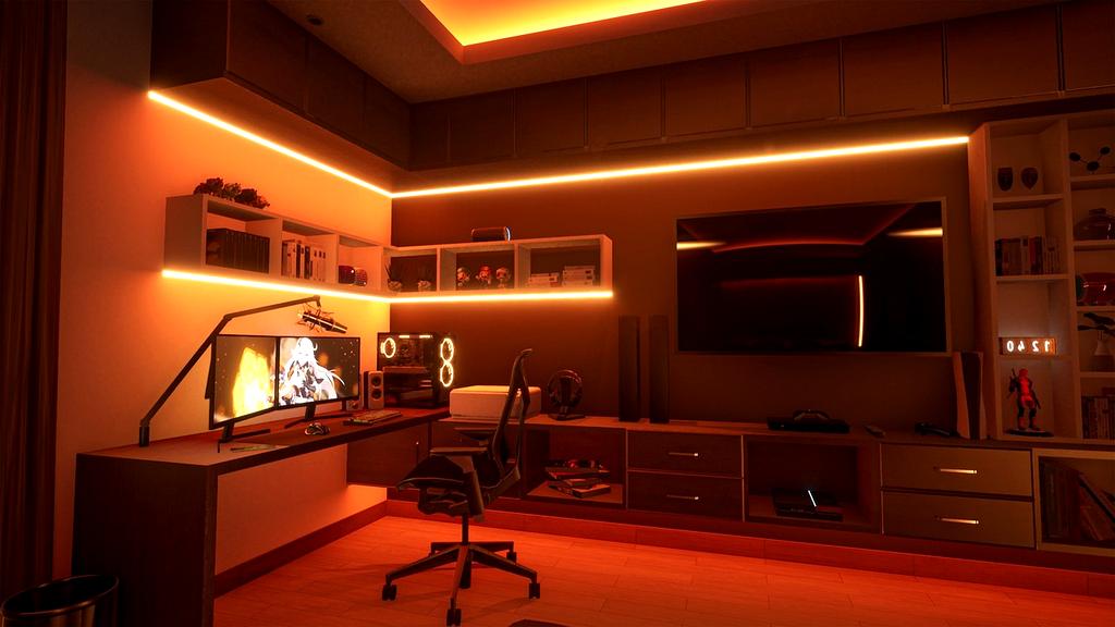 Person happily adjusting a modern ergonomic workspace setup